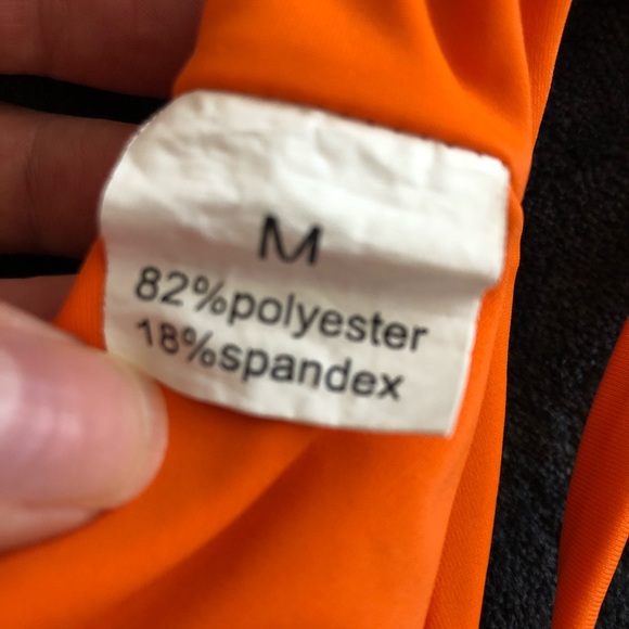 Cross body neon orange bathing suit - Picture 3 of 3